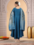 Readymade Teal Blue Embroidered Salwar Suit