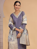 Readymade Purple Embroidered Salwar Kameez