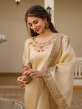 Beige Embroidered Party Wear Salwar Suit