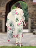 White Chinon Floral Embroidered Salwar Suit