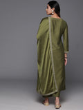 Green Chanderi Silk Readymade Salwar Suit