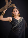 Black Party Wear Art Silk Saree