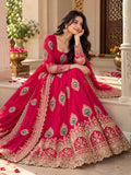 Rani Pink Embroidered Anarkali Suit in Art Silk