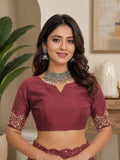 Dusty Pink Organza Saree with Sequin Embroidery