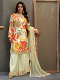Floral Printed Embroidered Pakistani Suit Set with Dupatta