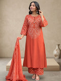 Orange Bandhej Printed Salwar Kameez