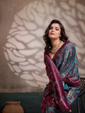 Sea Green Zari Meenakari Art Silk Saree