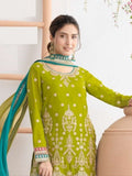 Green Embroidered Sharara Suit In Chinon