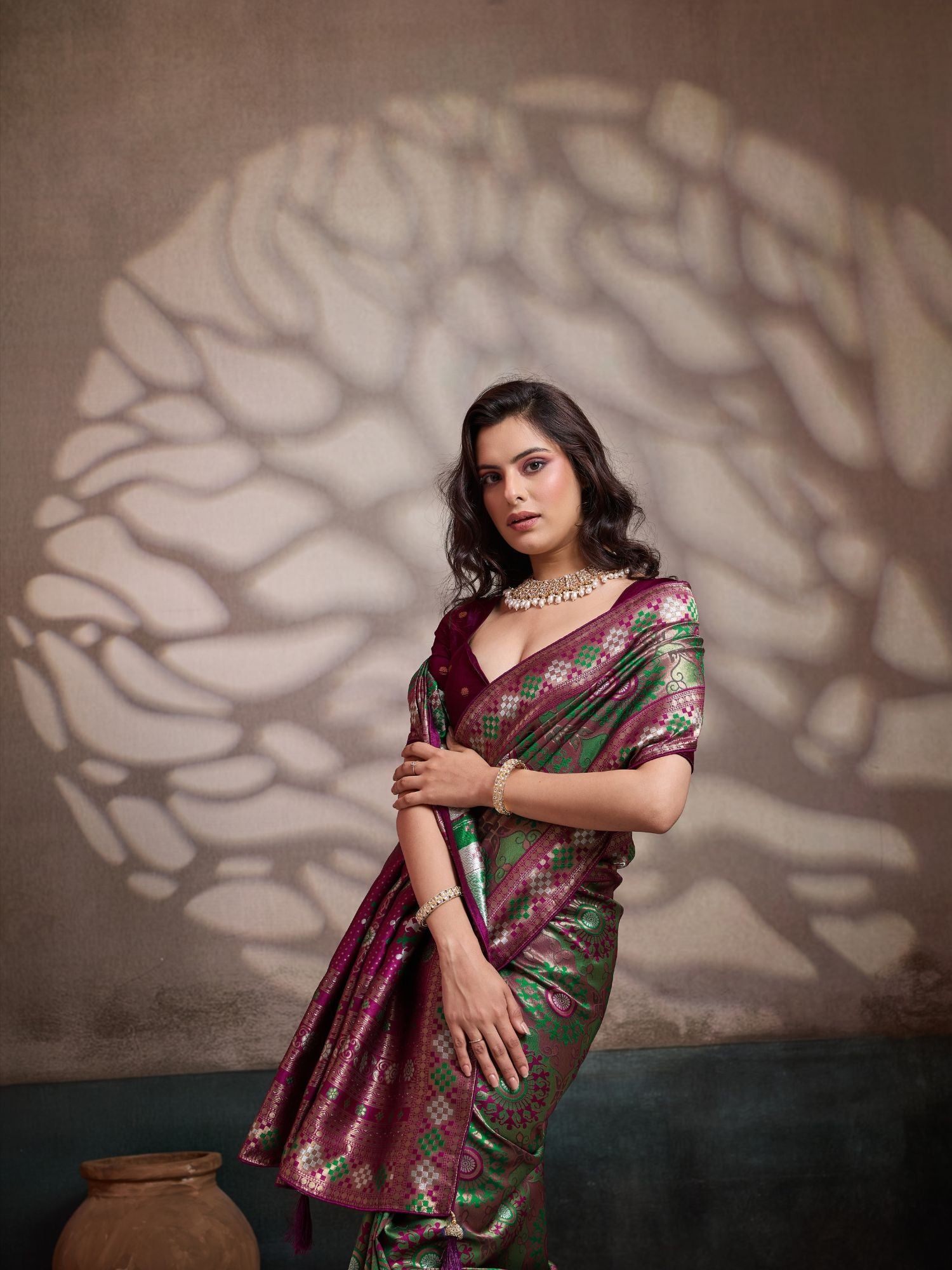 Green Zari Meenakari Woven Art Silk Saree