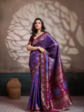 Blue Zari Meenakari Woven Art Silk Saree