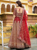 Maroon Embroidered Lehenga Choli In Silk