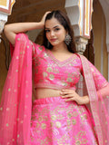 Pink Silk Sequin Embroidered Lehenga Choli