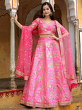 Pink Silk Sequin Embroidered Lehenga Choli