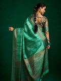 Festive Green Zari Woven Tussar Silk Saree