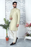 Pista Green Indo Western Sherwani In Silk