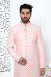 Peach Color Indo Western Sherwani In Silk