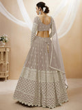Grey Zari Embroidered Lehenga Choli