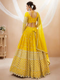 Yellow Zari Sequin Embroidered Lehenga Choli