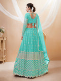 Sky Blue Sequin Embroidered Lehenga Choli