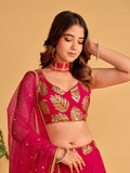 Pink Sequin Emroidered Festive Lehenga Choli