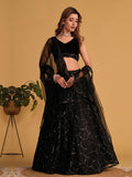 Black Sequin Emroidered Velvet Lehenga Choli