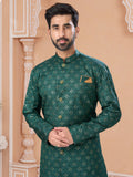 Green Art Silk Sequin Indo Western Sherwani