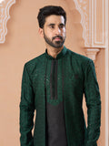 Green Sequin Embroidered Indo Western Set