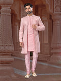 Pink Sequin Embroidered Indo Sherwani Set