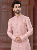 Stylish Pink Sequin Embroidered Indo Sherwani