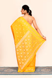 Yellow Zari Embroidered Banarasi Saree