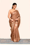 Light Brown Zari Woven Banarasi Art Silk Saree