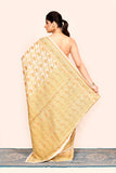Traditional Cream Zari Woven Banarasi Silk Saree