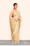 Traditional Cream Zari Woven Banarasi Silk Saree