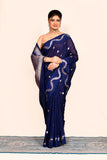 Royal Blue Zari Woven Embroidered Art Silk Saree