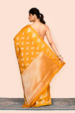 Yellow Zari Embroidered Banarasi Silk Saree