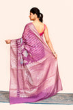 Purple Zari Embroidered Banarasi Silk Saree