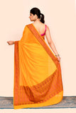 Yellow Zari Woven Embroidered Silk Saree