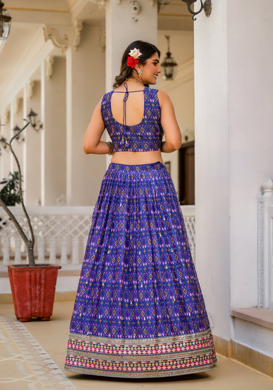 Royal Blue Festive Lehenga Choli