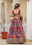 Multicolor Georgette Printed Lehenga Choli