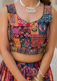 Multicolor Georgette Printed Lehenga Choli