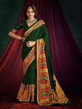 Green Art Silk Digital Print Saree