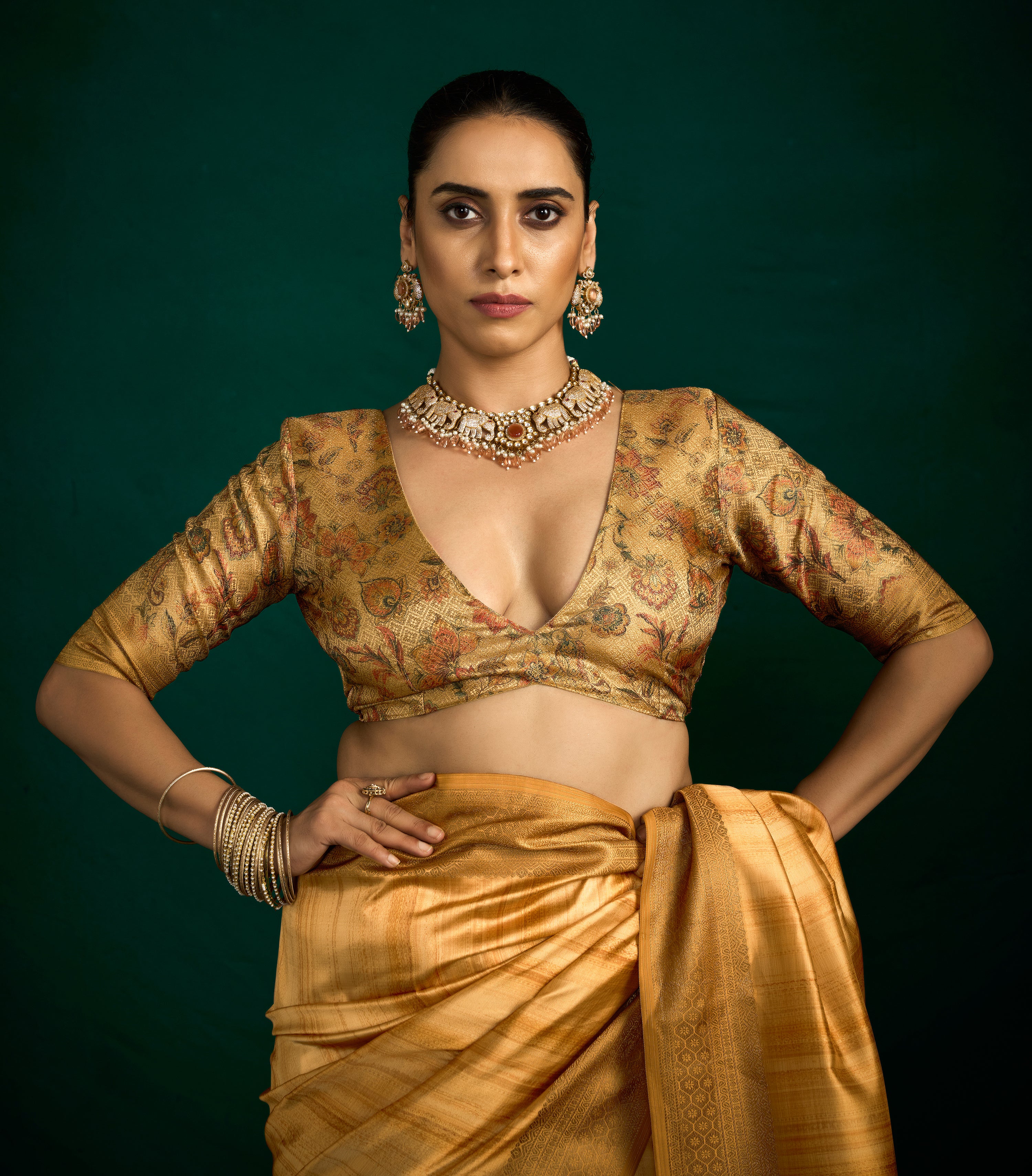 Golden Zari Woven Tussar Silk Saree