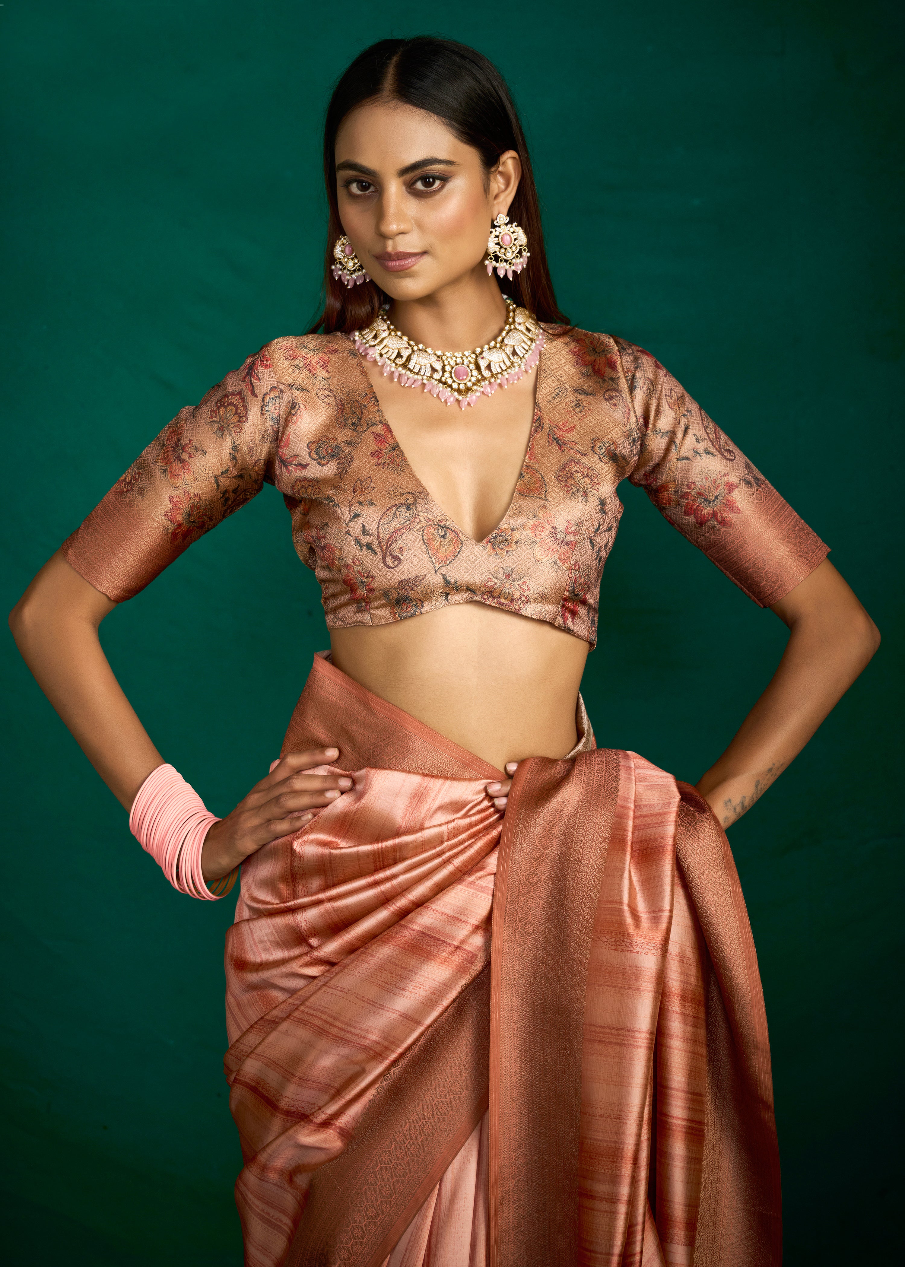 Brown Zari Woven Tussar Silk Saree