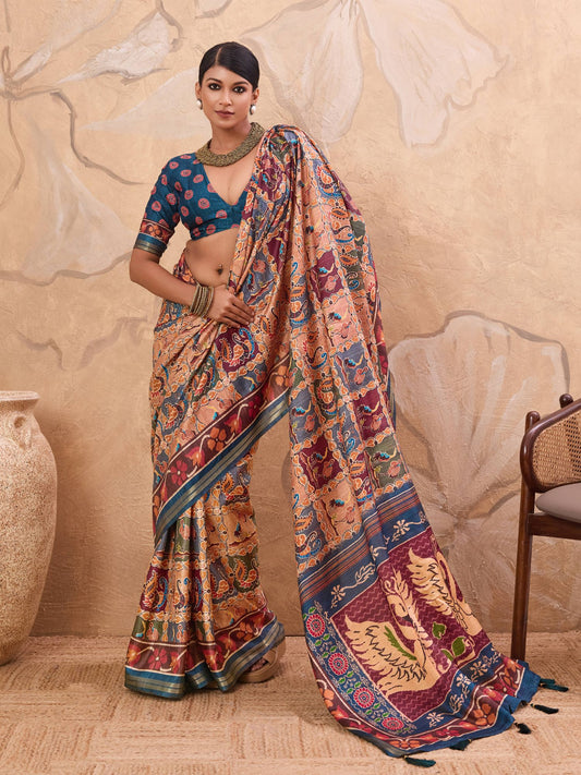 Multicolor Patola Print Art Silk Saree