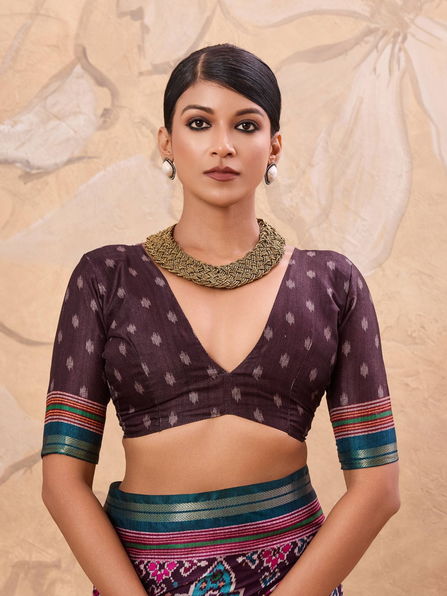 Purple Patola Print Art Silk Saree