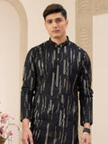 Traditional Black Art Silk Festive Kurta Pajama
