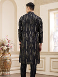 Traditional Black Art Silk Festive Kurta Pajama
