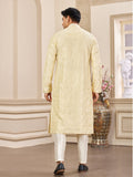 Yellow Art Silk Festive Kurta Pyjama Set