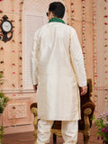 Cream Festive Wear Kurta Pajama with Stole