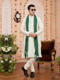 Cream Festive Wear Kurta Pajama with Stole